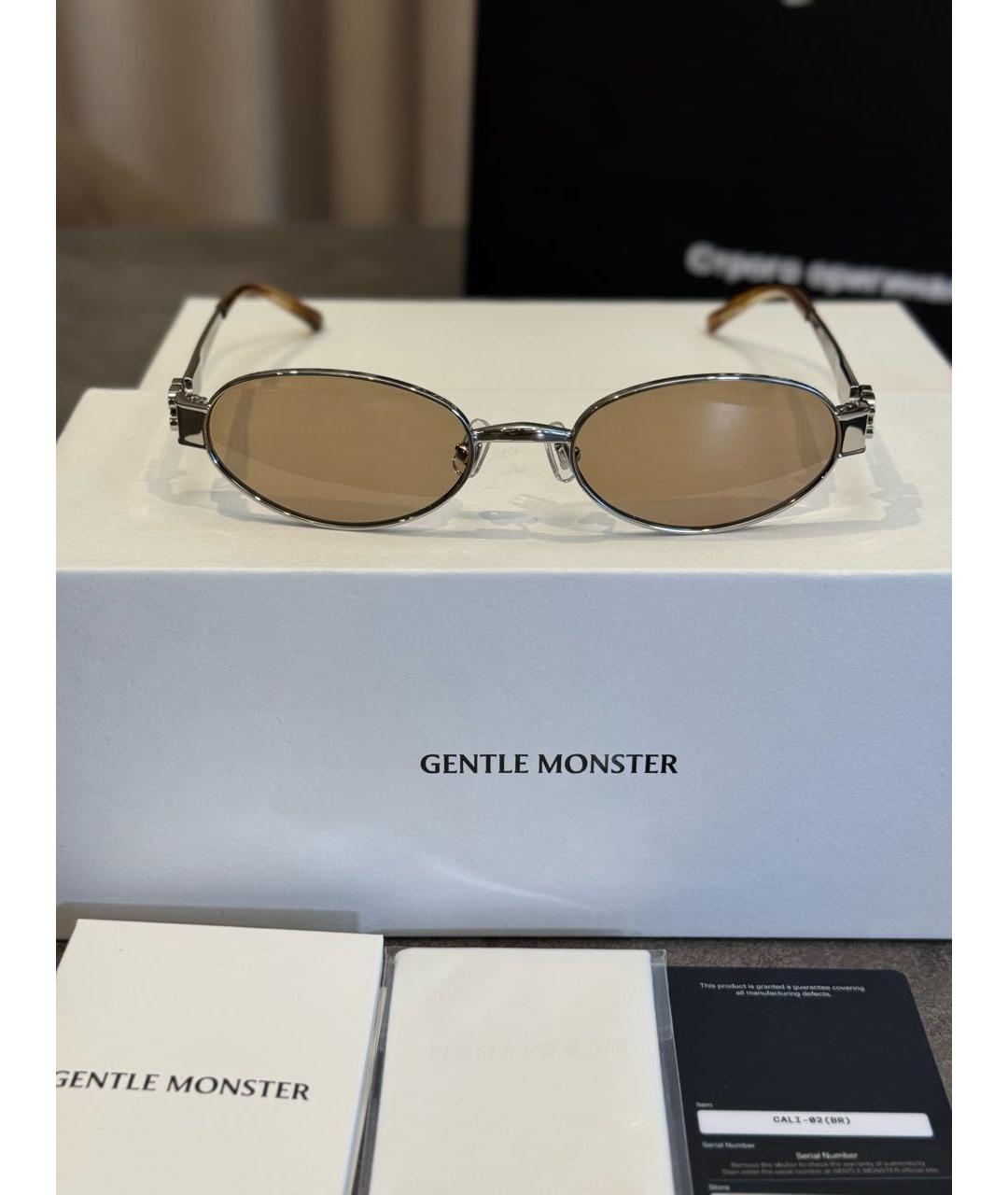 GENTLE MONSTER Серебряные металлические солнцезащитные очки, фото 6