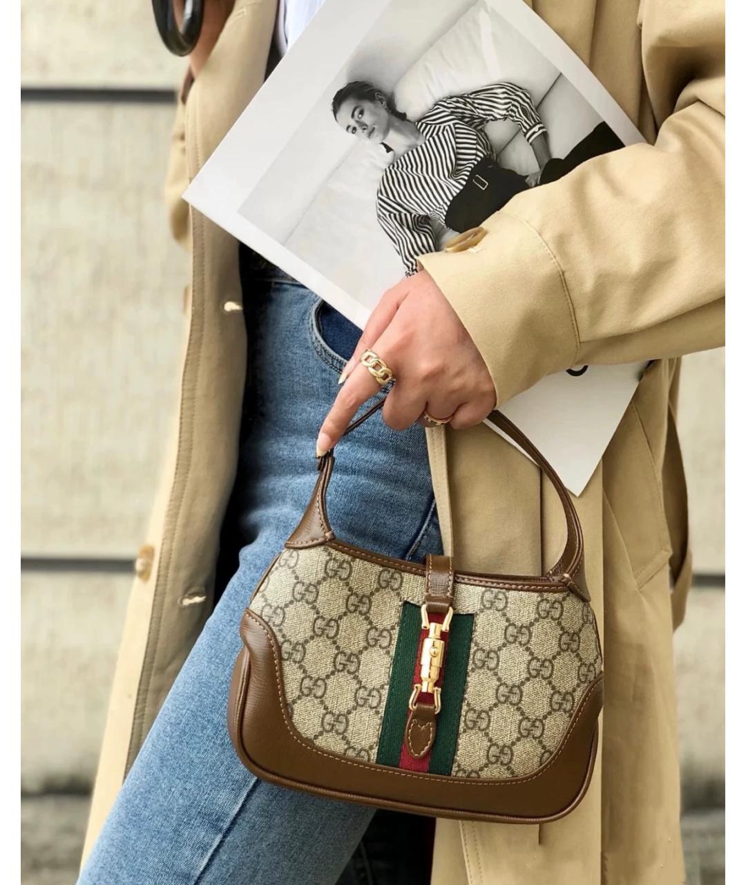 GUCCI Бежевая сумка с короткими ручками, фото 6