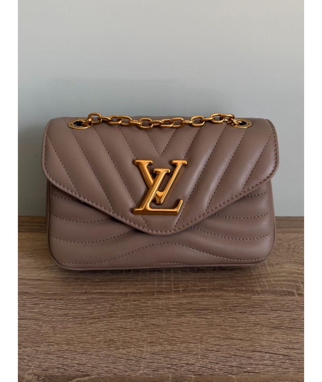 LOUIS VUITTON Бежевая кожаная сумка через плечо, фото 9