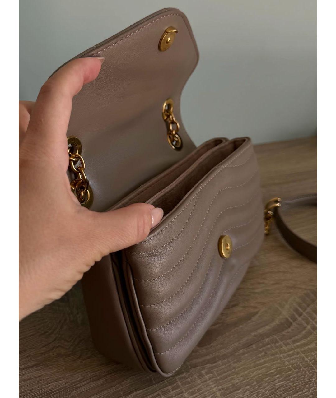 LOUIS VUITTON Бежевая кожаная сумка через плечо, фото 8