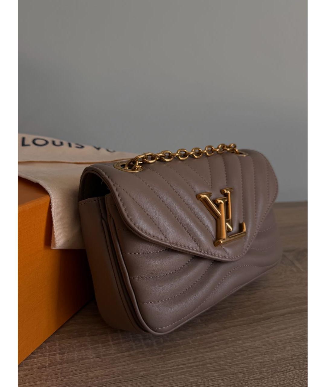 LOUIS VUITTON Бежевая кожаная сумка через плечо, фото 2