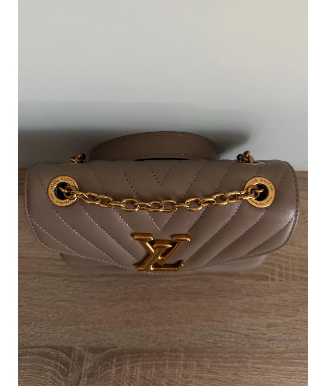 LOUIS VUITTON Бежевая кожаная сумка через плечо, фото 6