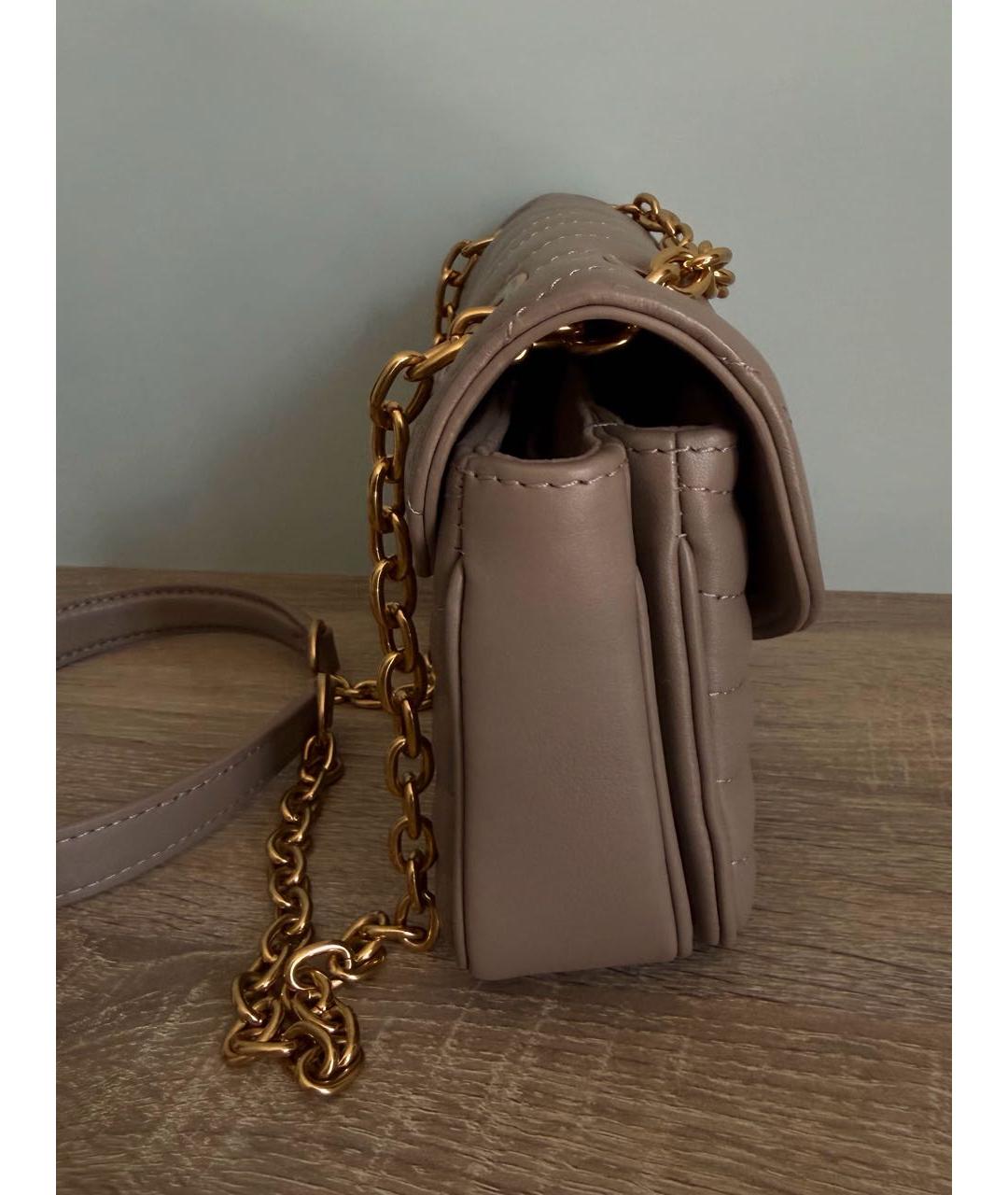LOUIS VUITTON Бежевая кожаная сумка через плечо, фото 5