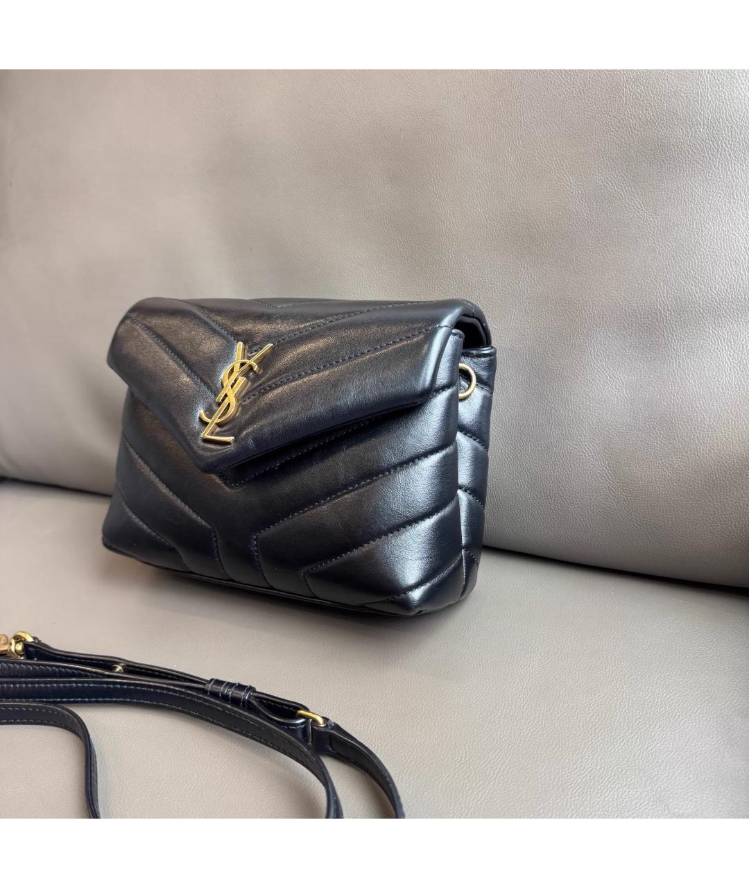 SAINT LAURENT Черная кожаная сумка через плечо, фото 2