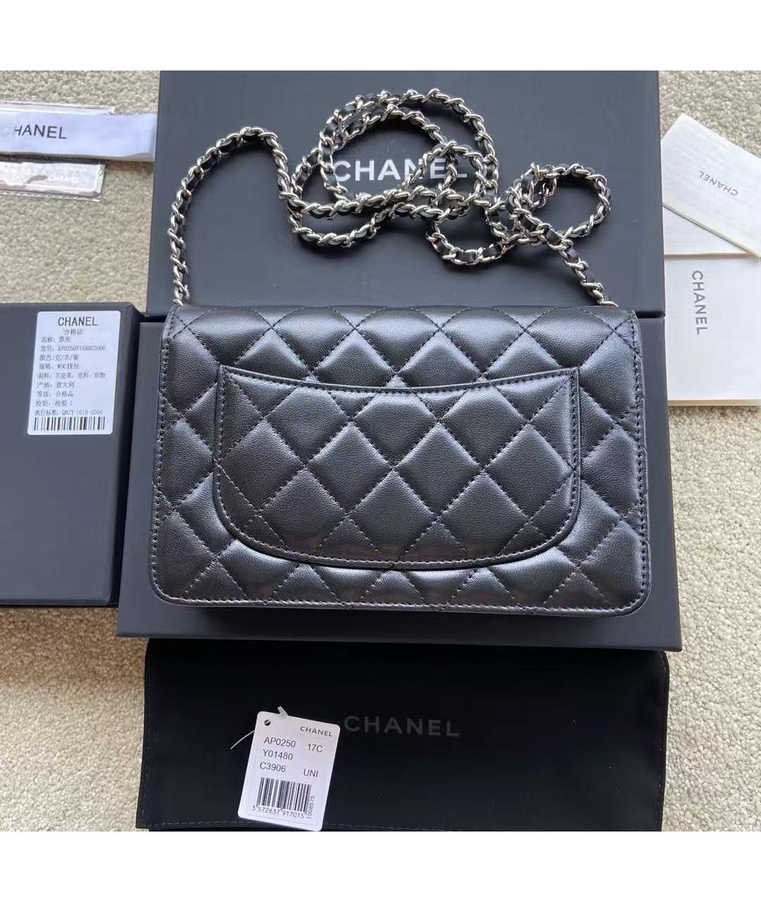 CHANEL Черная кожаная сумка через плечо, фото 3