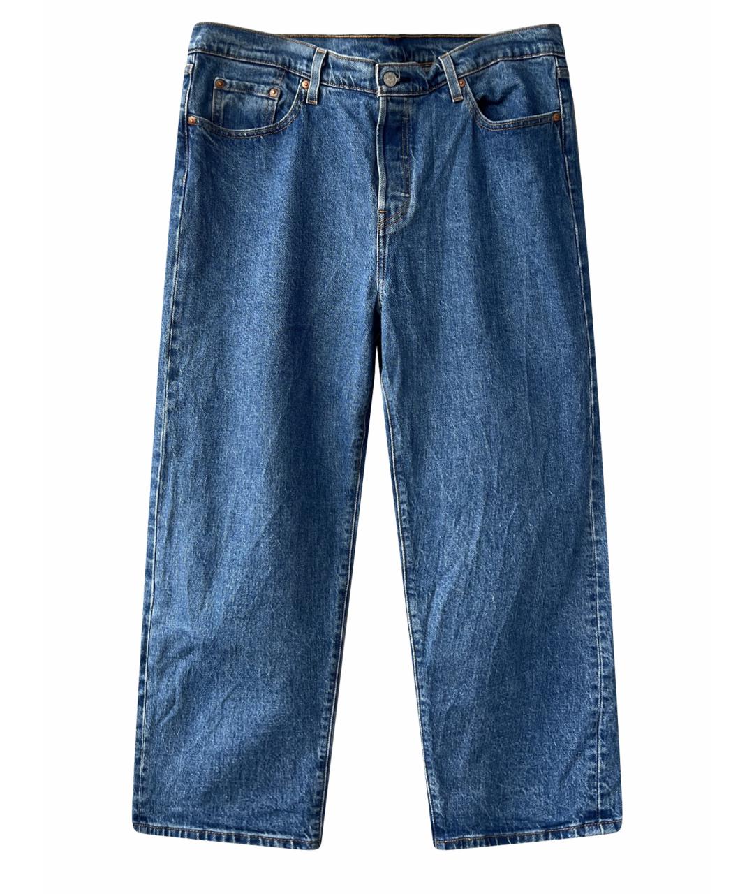 LEVI'S Голубые хлопковые прямые джинсы, фото 1