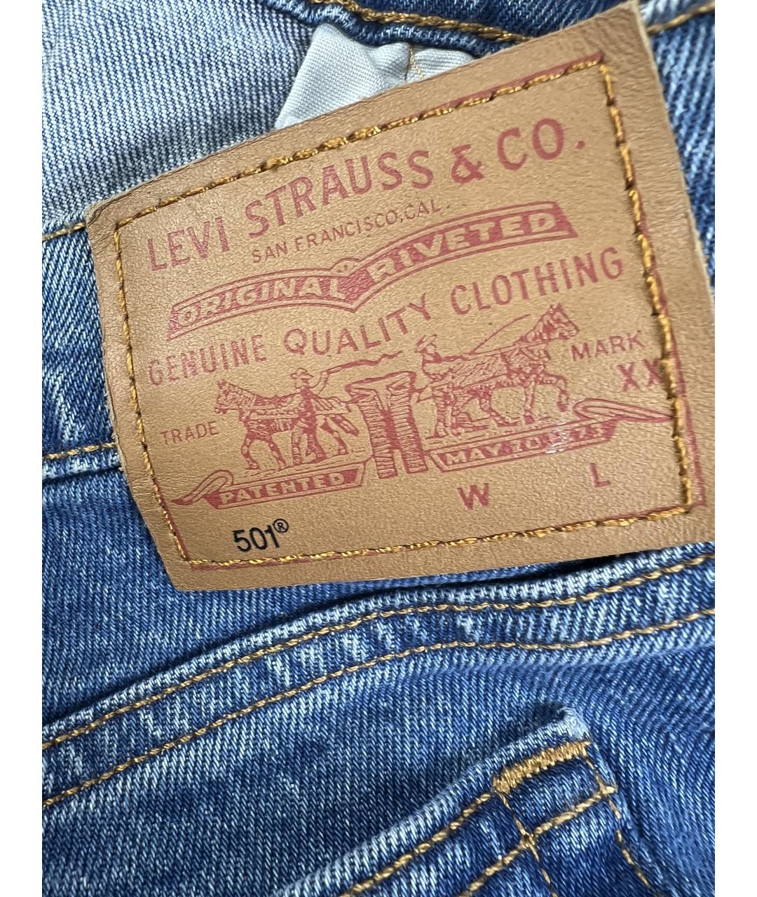 LEVI'S Голубые хлопковые прямые джинсы, фото 4