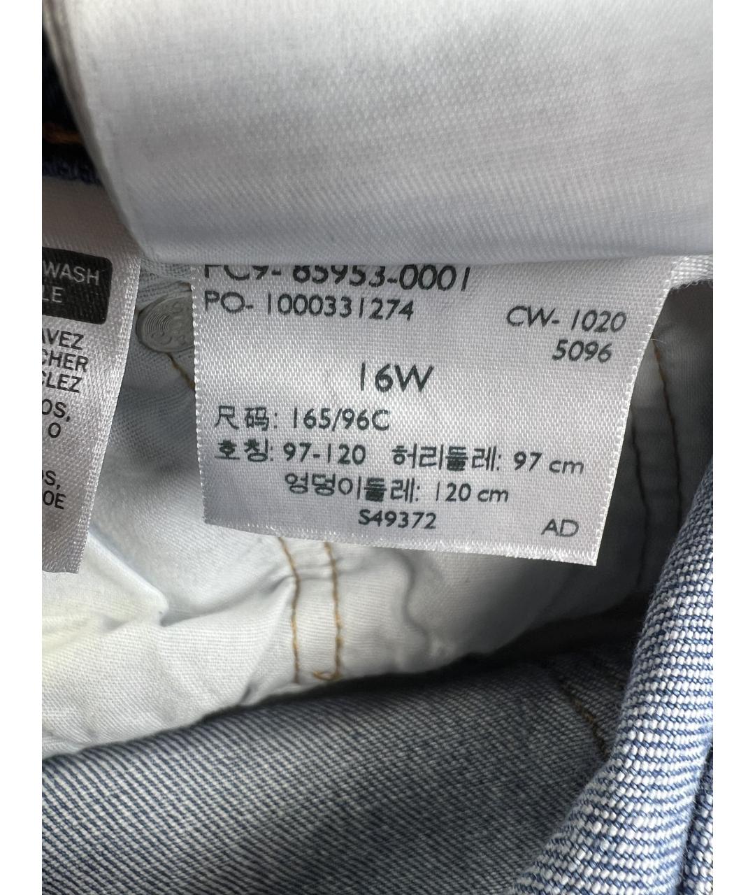 LEVI'S Голубые хлопковые прямые джинсы, фото 6