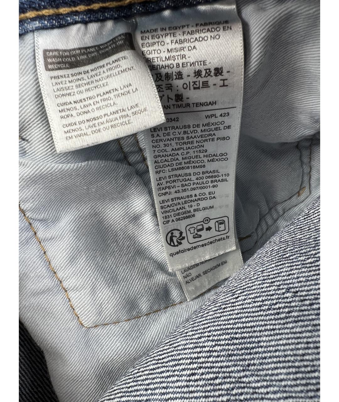 LEVI'S Синие хлопковые прямые джинсы, фото 6