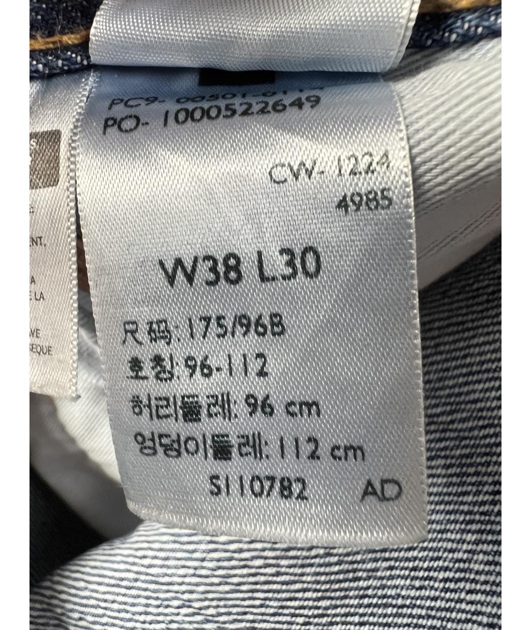 LEVI'S Синие хлопковые прямые джинсы, фото 7