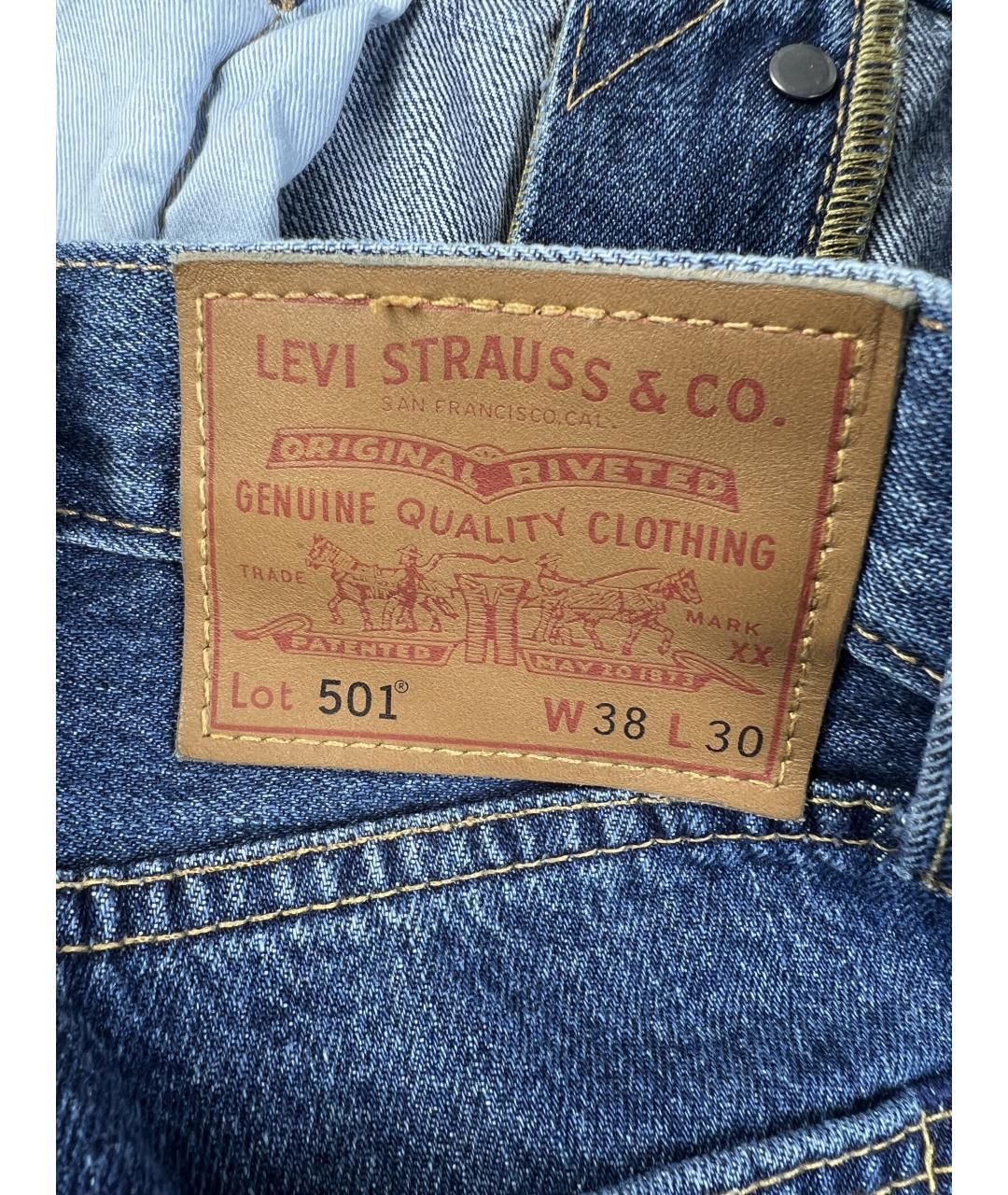 LEVI'S Синие хлопковые прямые джинсы, фото 4