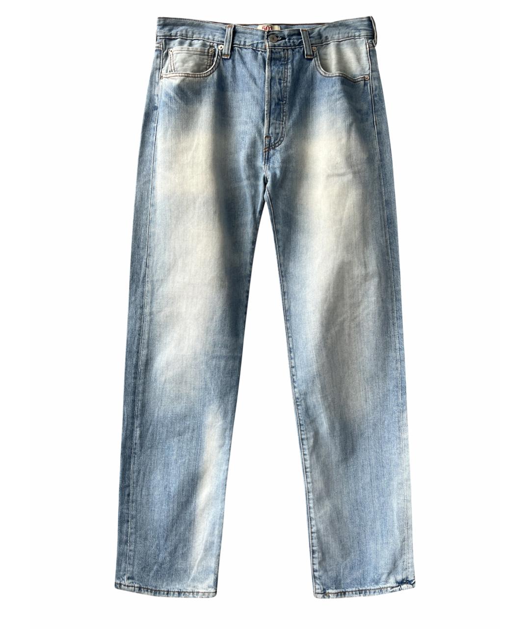 LEVI'S Голубые хлопковые прямые джинсы, фото 1