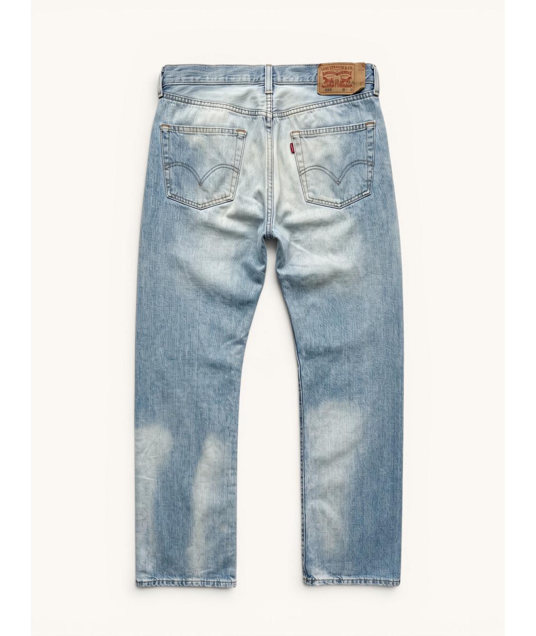 LEVI'S Голубые хлопковые прямые джинсы, фото 2