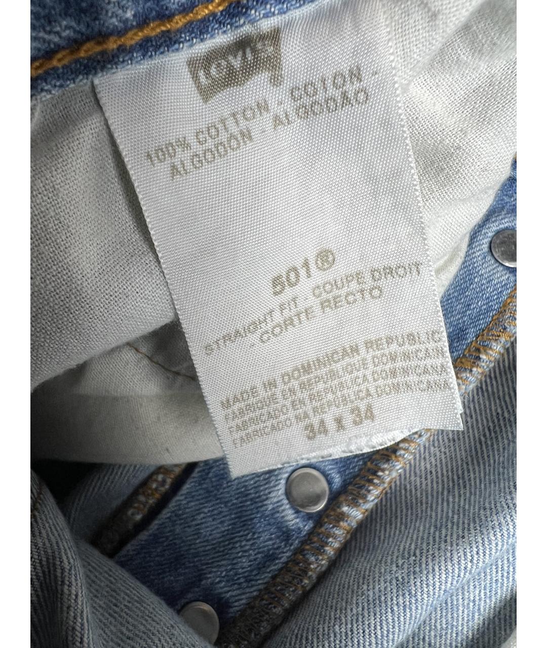 LEVI'S Голубые хлопковые прямые джинсы, фото 5