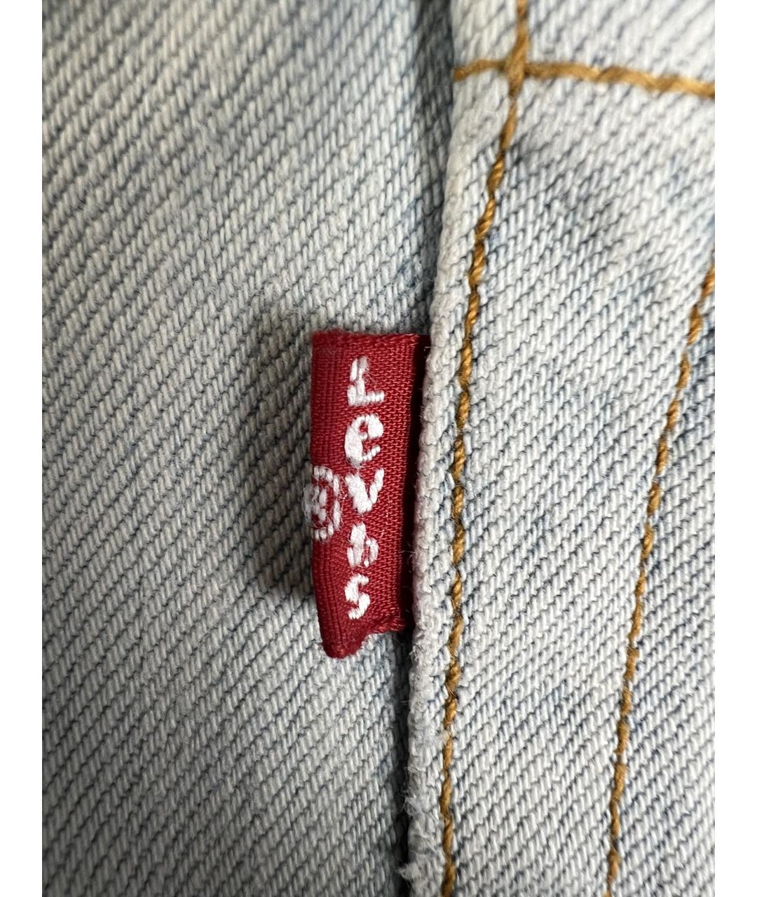 LEVI'S Голубые хлопковые прямые джинсы, фото 3
