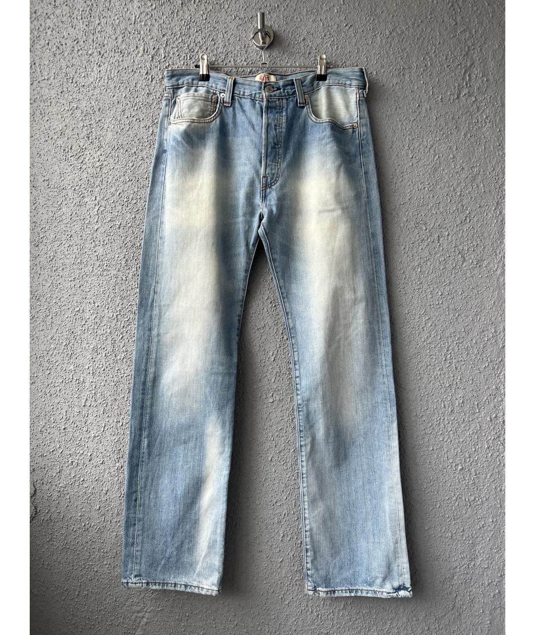 LEVI'S Голубые хлопковые прямые джинсы, фото 6