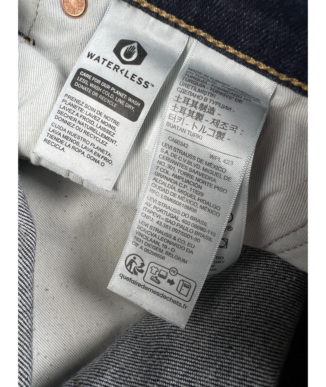 LEVI'S Темно-синие хлопковые прямые джинсы, фото 6