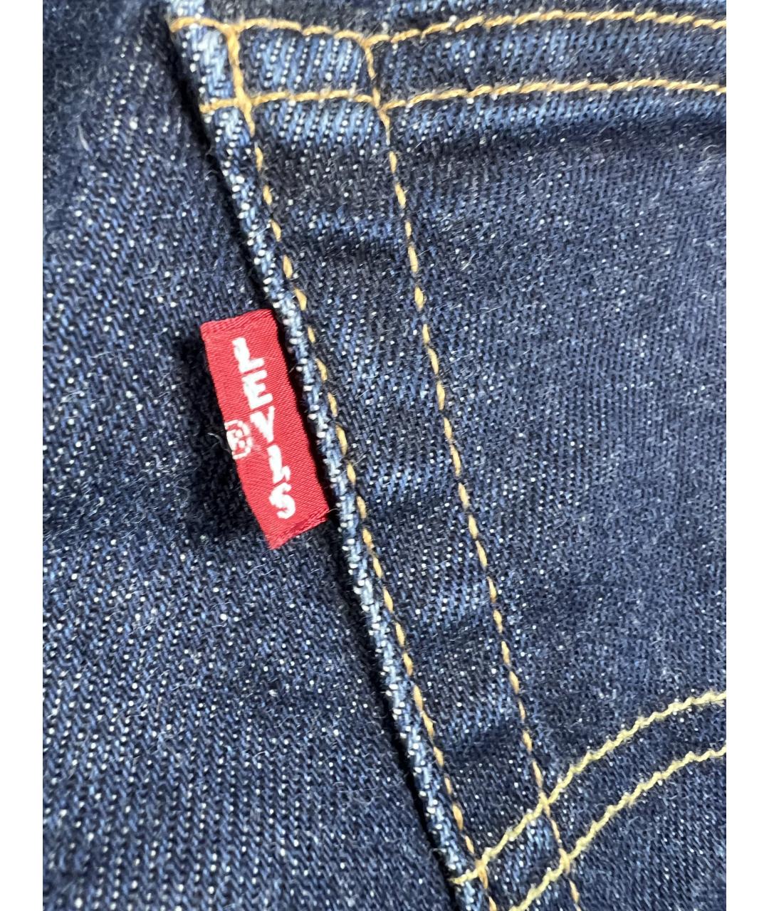 LEVI'S Темно-синие хлопковые прямые джинсы, фото 3