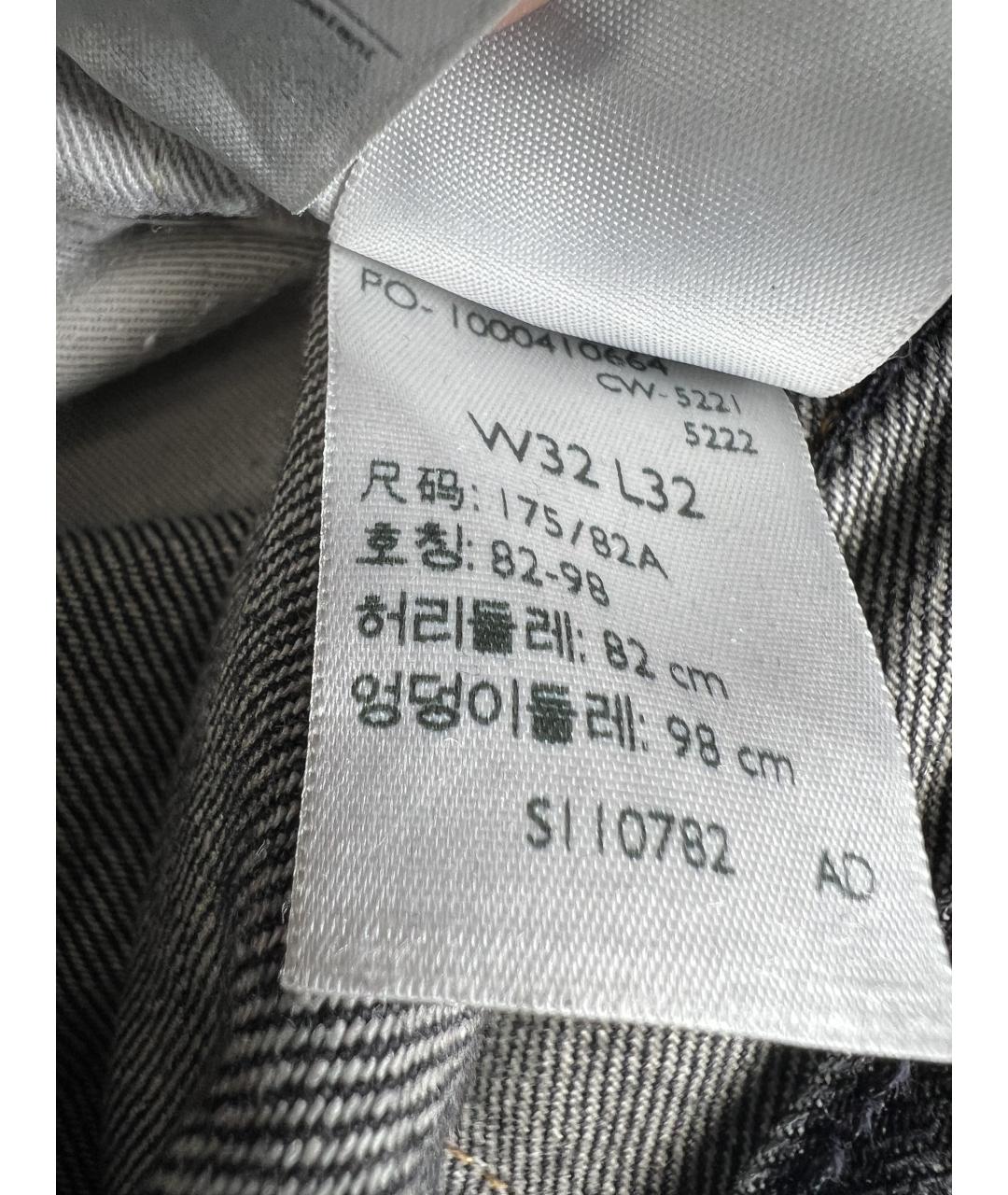 LEVI'S Серые хлопковые прямые джинсы, фото 6