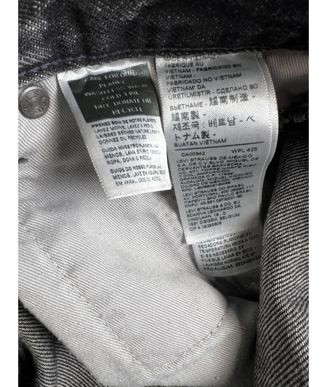 LEVI'S Серые хлопковые прямые джинсы, фото 5