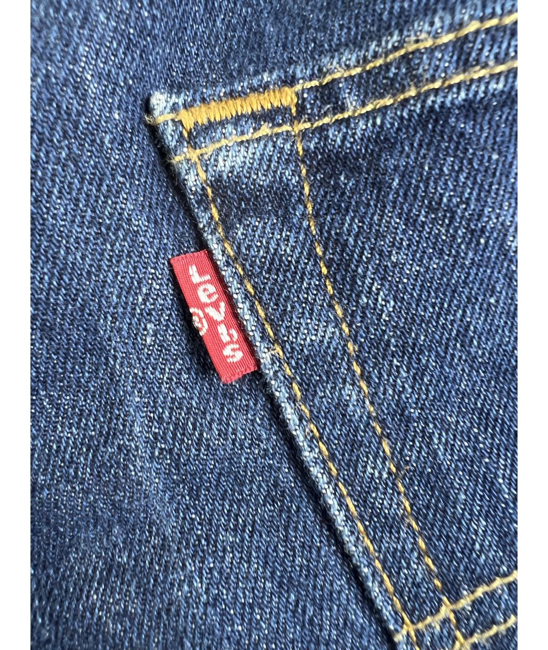 LEVI'S Темно-синие хлопковые прямые джинсы, фото 3