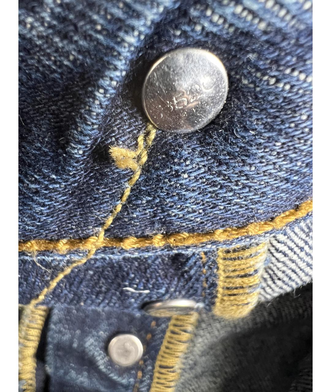 LEVI'S Темно-синие хлопковые прямые джинсы, фото 5