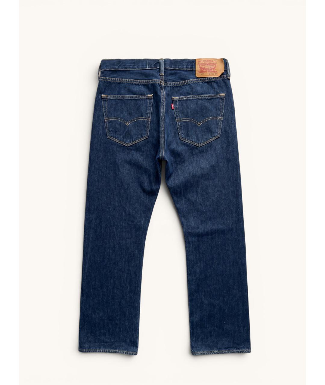 LEVI'S Темно-синие хлопковые прямые джинсы, фото 2