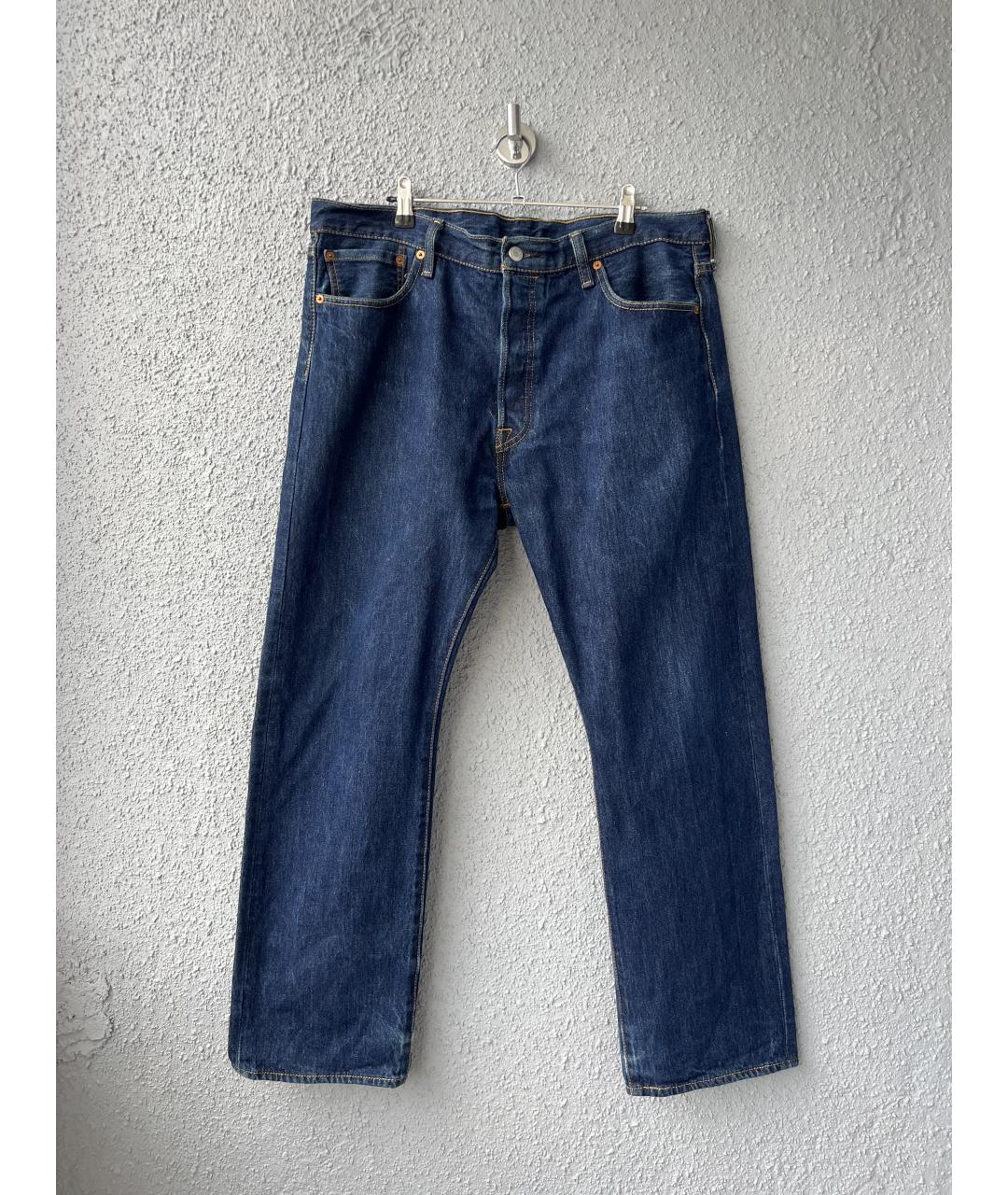LEVI'S Темно-синие хлопковые прямые джинсы, фото 8
