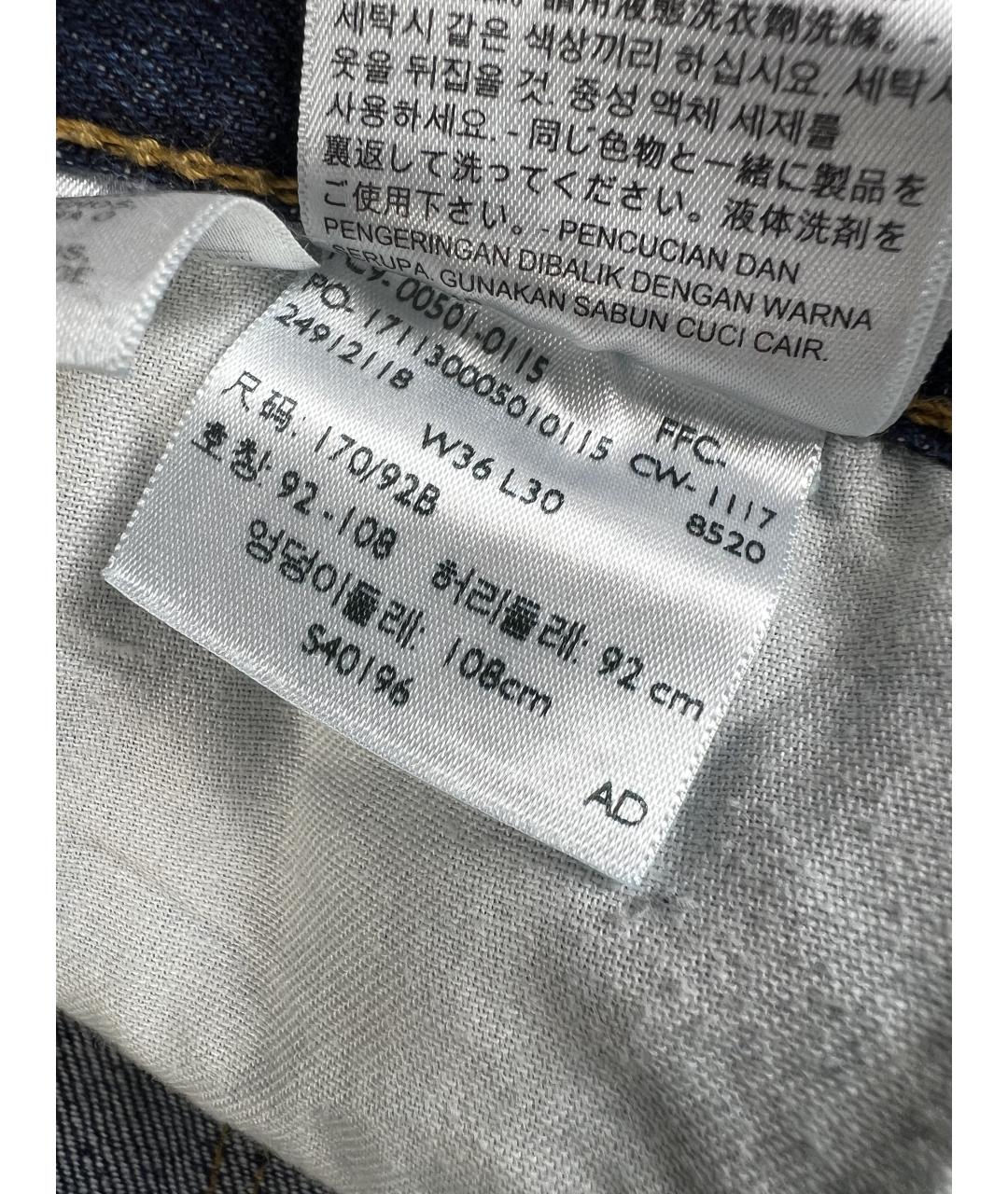 LEVI'S Темно-синие хлопковые прямые джинсы, фото 7