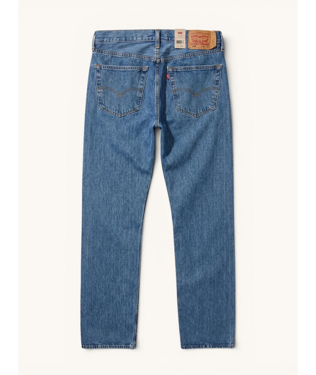 LEVI'S Голубые хлопковые прямые джинсы, фото 2