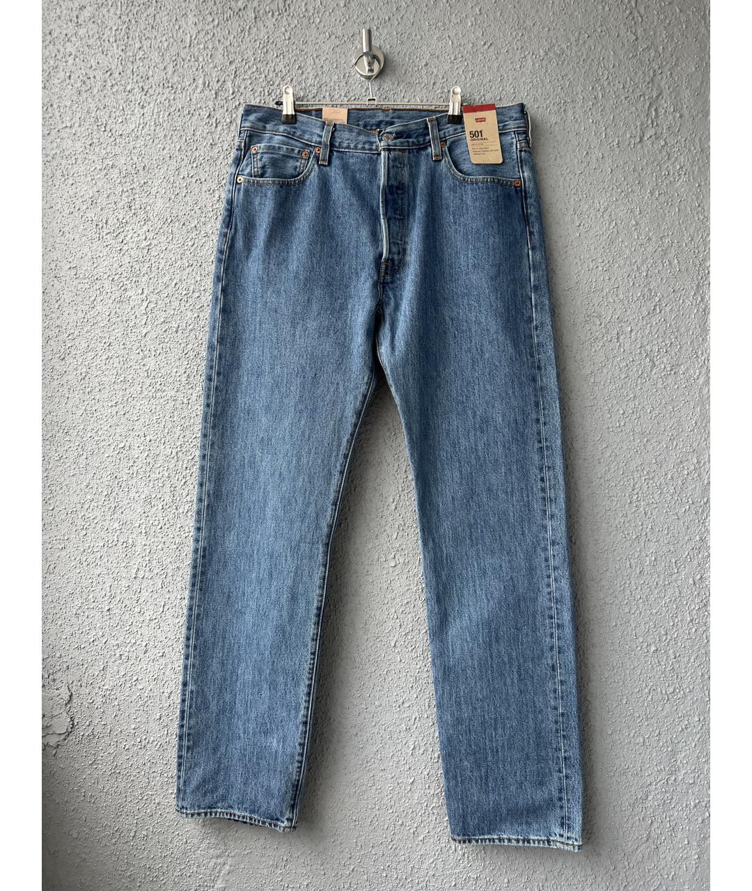 LEVI'S Голубые хлопковые прямые джинсы, фото 8