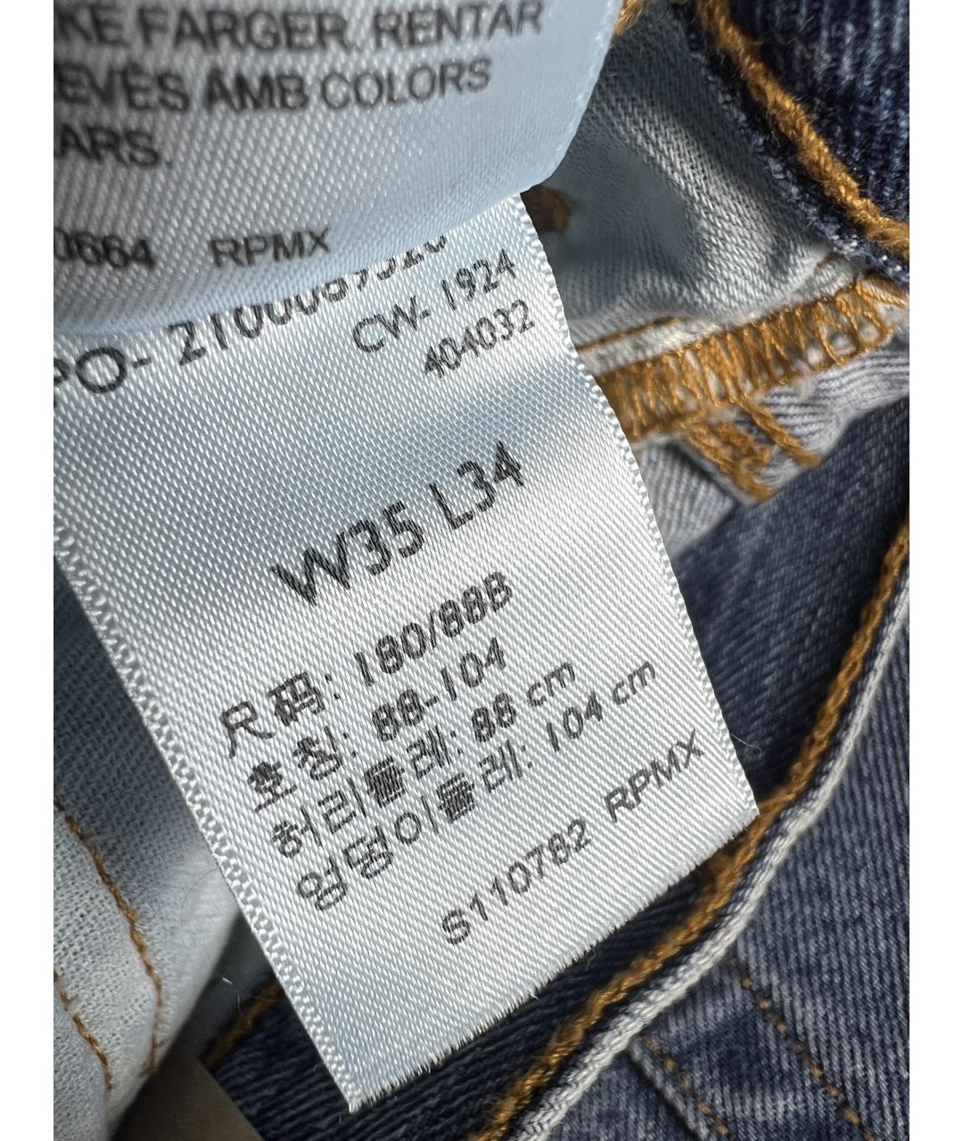 LEVI'S Голубые хлопковые прямые джинсы, фото 7