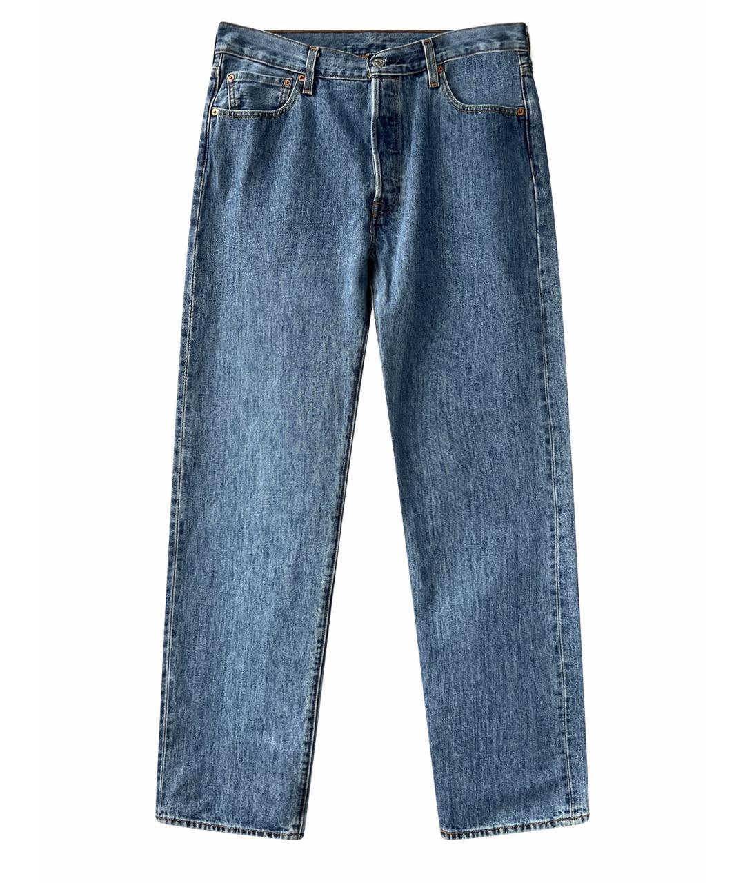 LEVI'S Голубые хлопковые прямые джинсы, фото 1