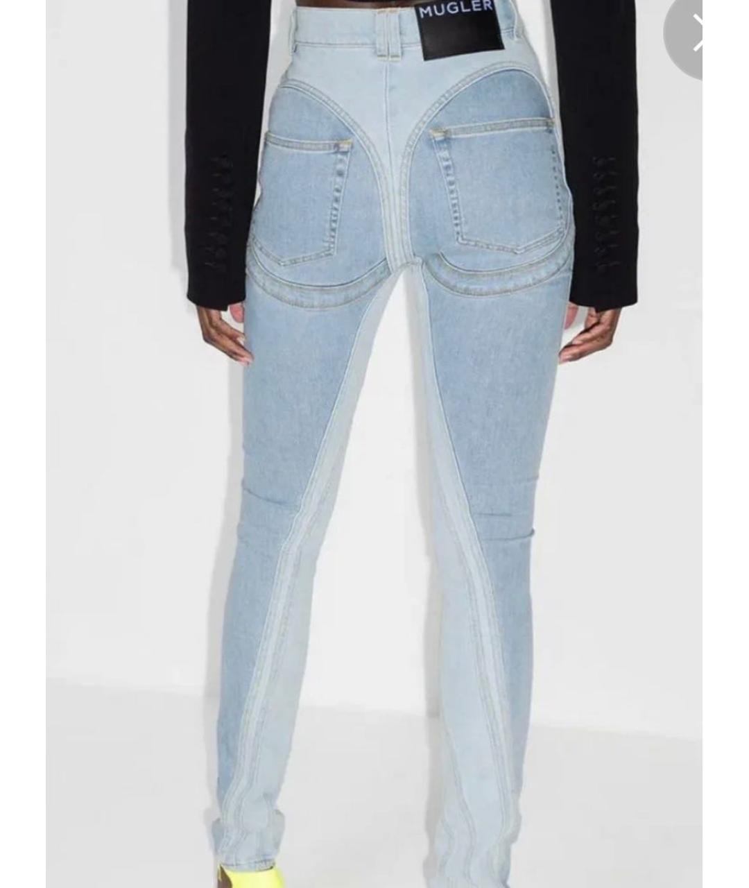 MUGLER Голубые джинсы слим, фото 4
