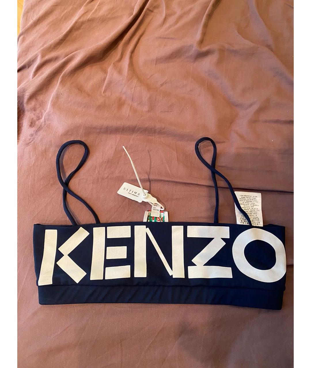 KENZO Темно-синяя хлопковая майка, фото 6