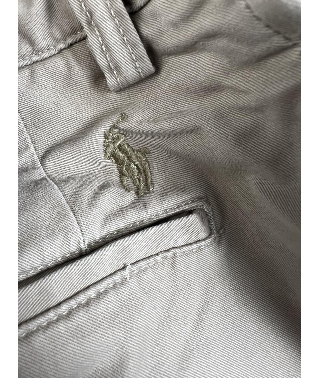 RALPH LAUREN Бежевые хлопковые повседневные брюки, фото 3