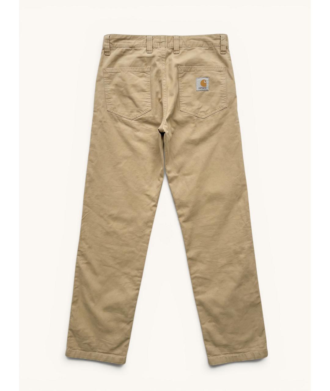 CARHARTT Бежевые хлопковые повседневные брюки, фото 2