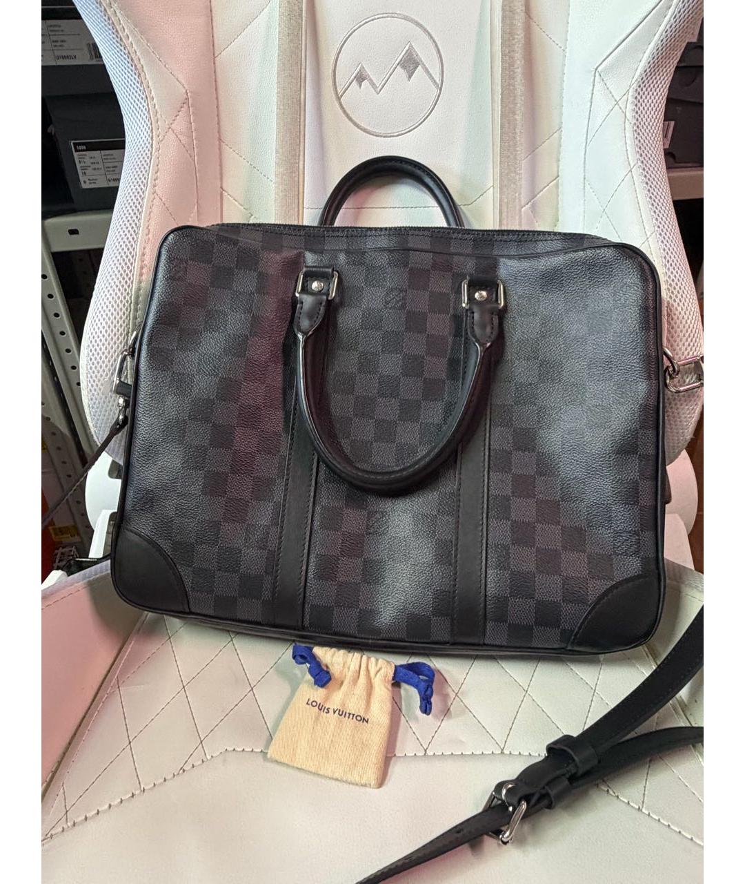LOUIS VUITTON Черный портфель, фото 2