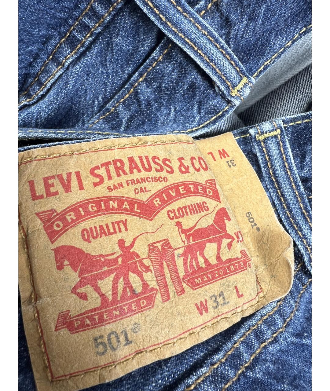 LEVI'S Темно-синие хлопковые шорты, фото 4