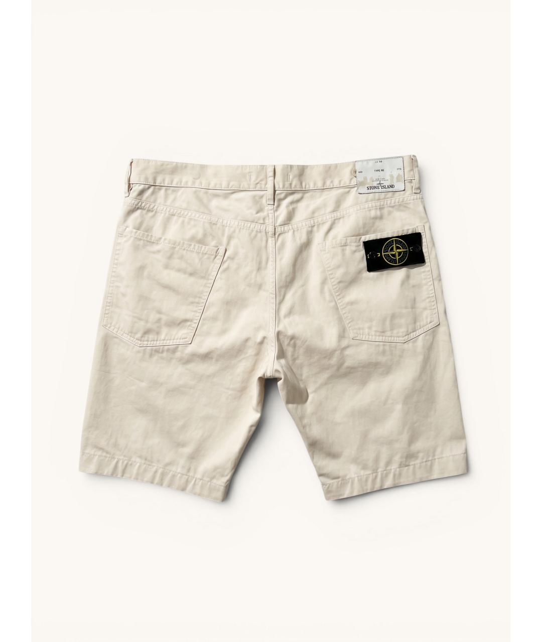 STONE ISLAND Бежевые хлопковые шорты, фото 2