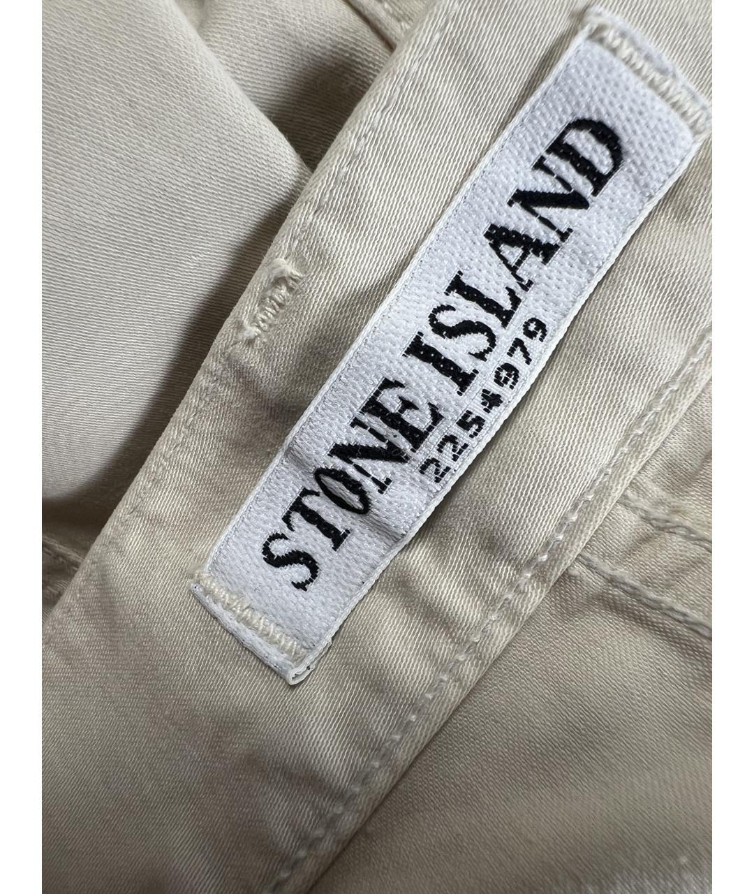 STONE ISLAND Бежевые хлопковые шорты, фото 7