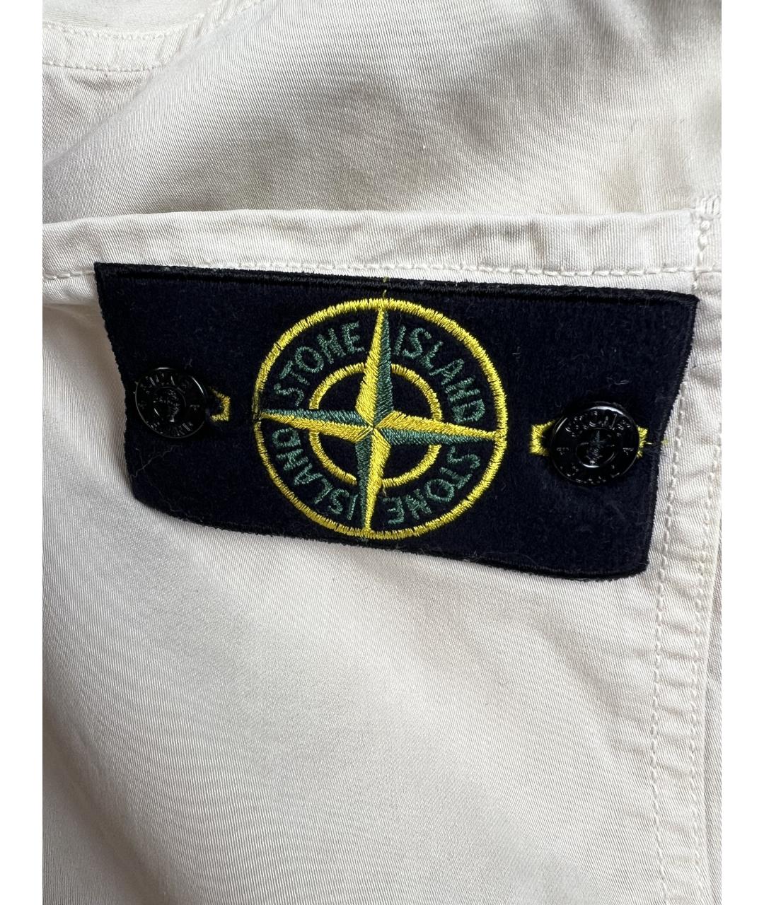 STONE ISLAND Бежевые хлопковые шорты, фото 3
