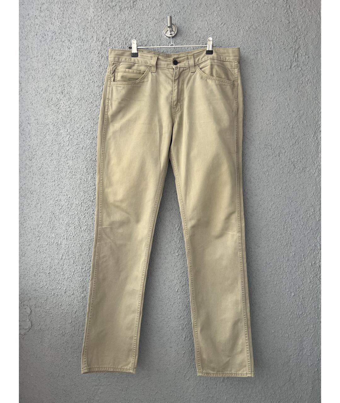 LEVI'S Бежевые хлопковые повседневные брюки, фото 7