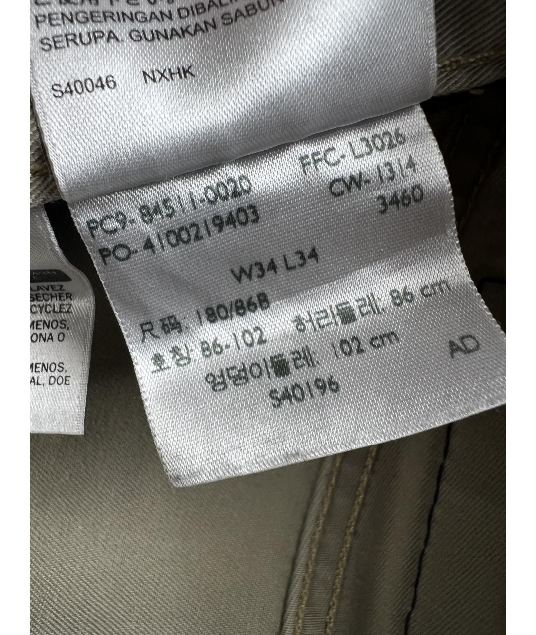 LEVI'S Бежевые хлопковые повседневные брюки, фото 6