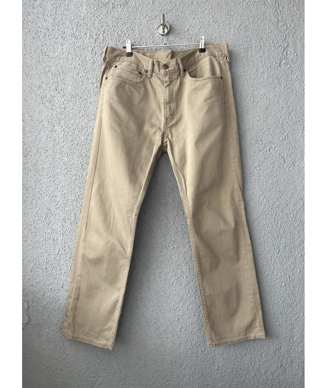LEVI'S Бежевые хлопковые прямые джинсы, фото 7