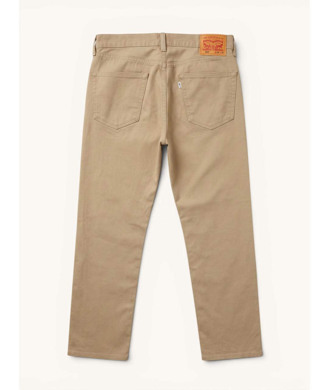 LEVI'S Бежевые хлопковые прямые джинсы, фото 2
