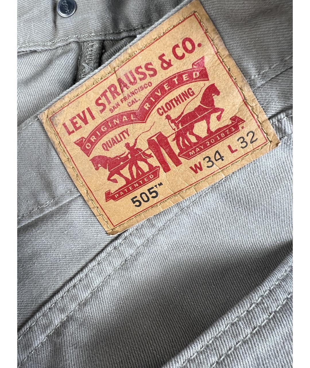 LEVI'S Бежевые хлопковые прямые джинсы, фото 4