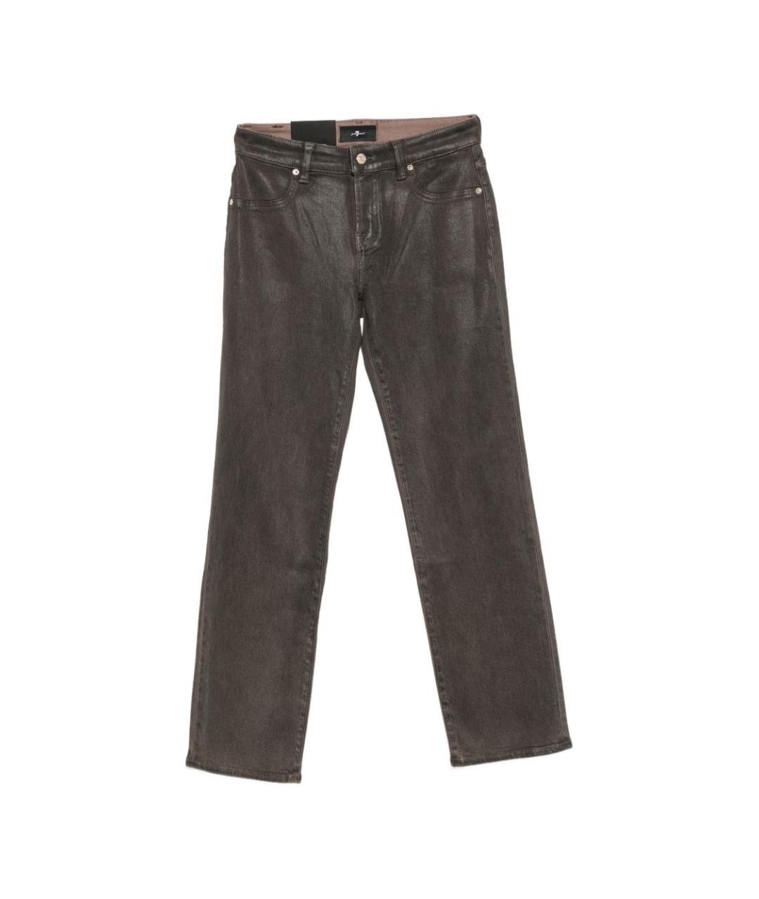 7 FOR ALL MANKIND Коричневые хлопковые прямые джинсы, фото 1