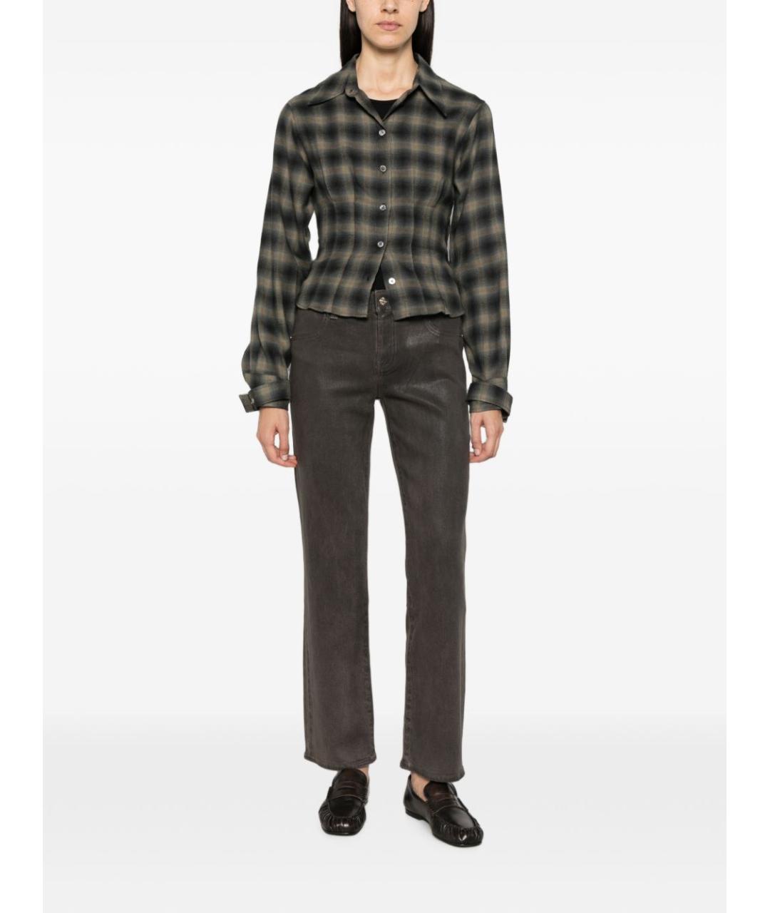 7 FOR ALL MANKIND Коричневые хлопковые прямые джинсы, фото 4