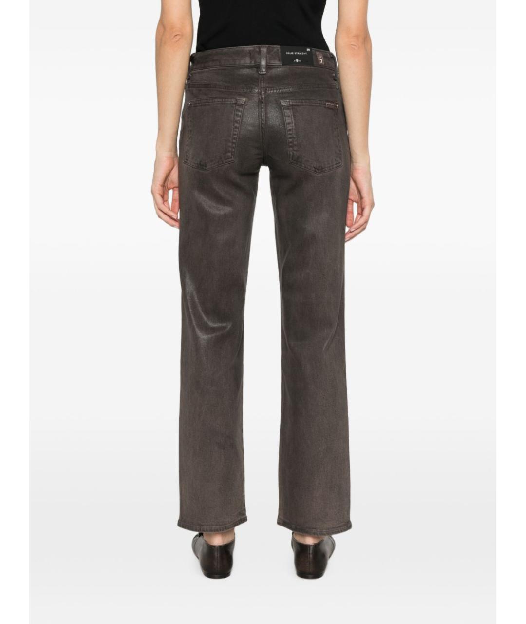 7 FOR ALL MANKIND Коричневые хлопковые прямые джинсы, фото 3